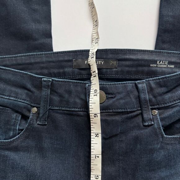 Fidelity Katie High Rise Classic Flare Empress Blue Jeans Size 26 NWT - Picture 10 of 11